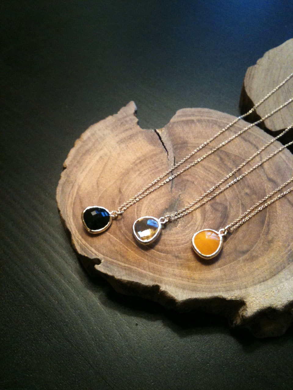 Brynn rosecut faceted gem necklace