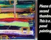 Colorful Abstract Square Palette Knife Painting -  Each 6x6" - Oil on Canvas Painting - Mela - 2012