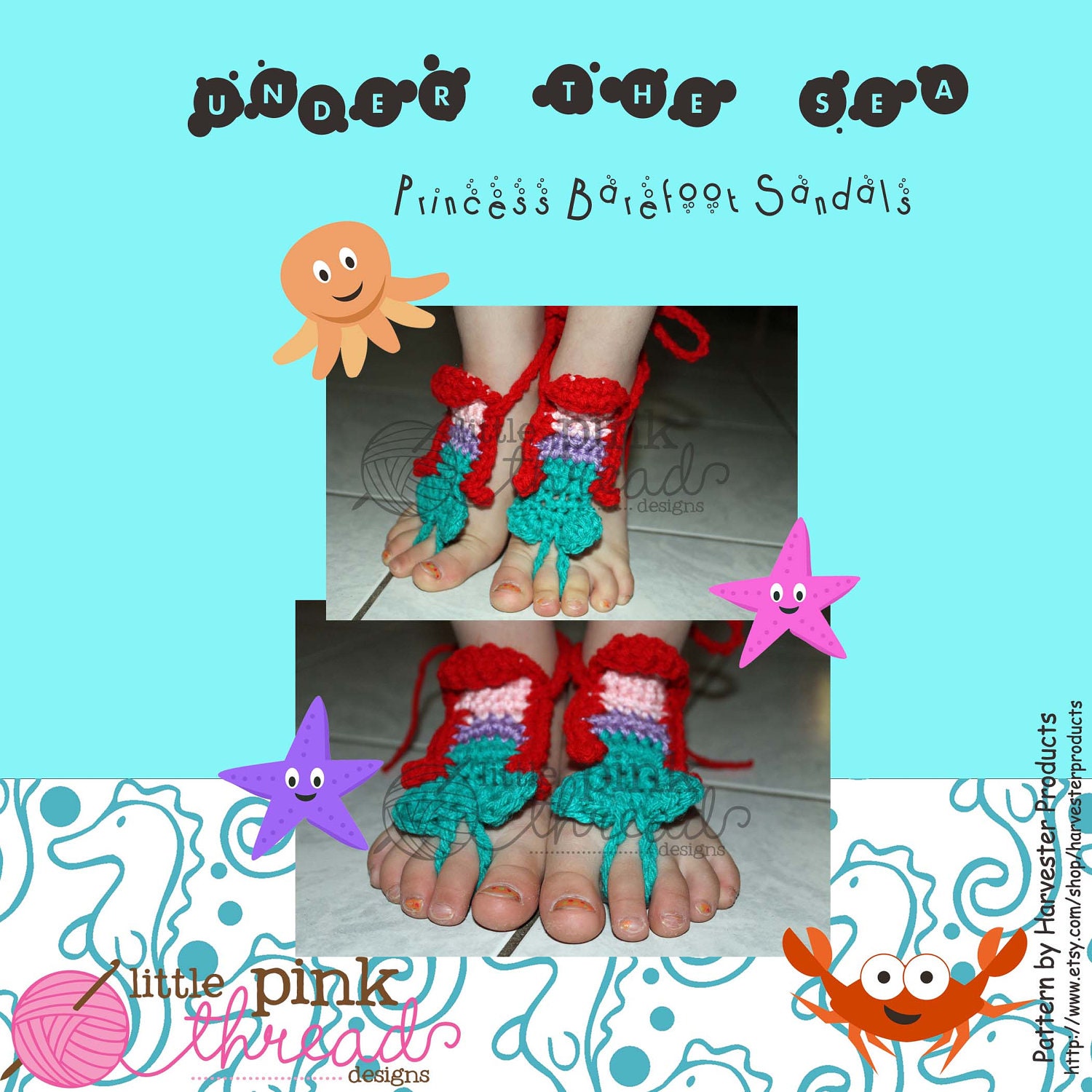 Under The Sea Princess Barefooties- CUSTOM