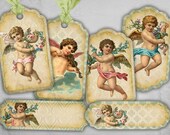 Gift Tags - Printable Labels - Paper Craft - Paper goods - Digital Collage Sheet - Best for scrapbooking - SWEET ANGELS