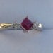 Vintage Gold Ring with Ruby and Diamond Ring 10k white gold