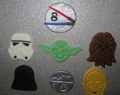 Star Jedi Galaxy War Fondant Cupcake Toppers- 12 total of 6 styles Il_170x135