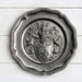 Vintage German Pewter Decorative Relief Plate Coat of Arms Shield Design