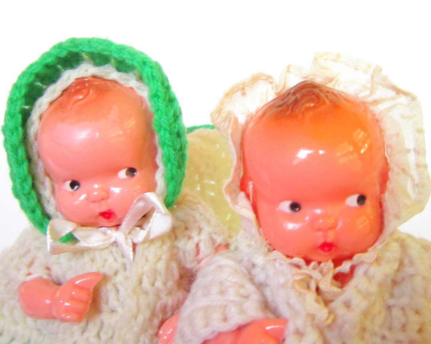 Vintage 1950s Kewpie Dolls with Handmade Clothes, Carnival Prizes