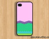 iPhone Case IPHONE 5 CASE Pink and green Mountain iPhone case iPhone 4 case iPhone 4S caseHard Plastic Case Rubber Case
