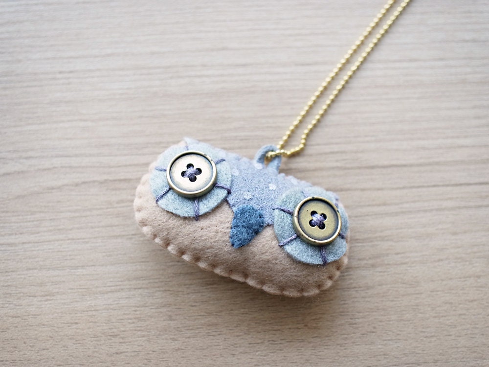 Felt Necklace - Owl necklace - Kawaii necklace - Felt accessories -  READY TO SHIP