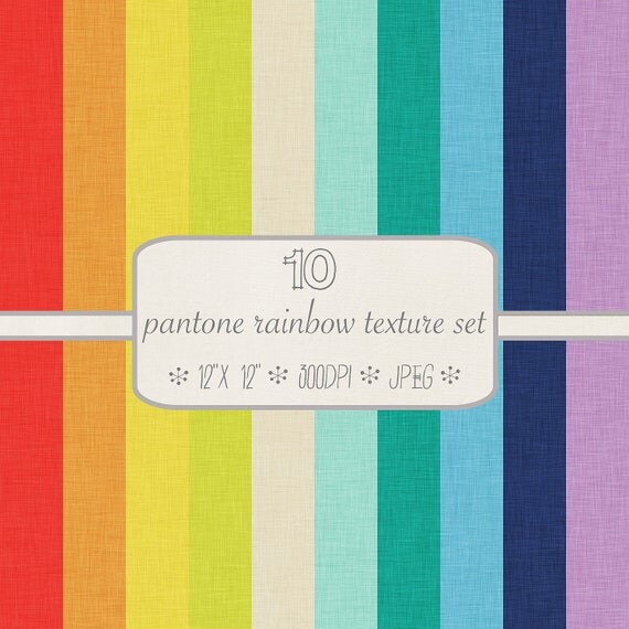 Textured Digital Paper Pack // Pantone Rainbow // 10 pieces // jpeg files // 300 DPI // Instant Download Il_570xn