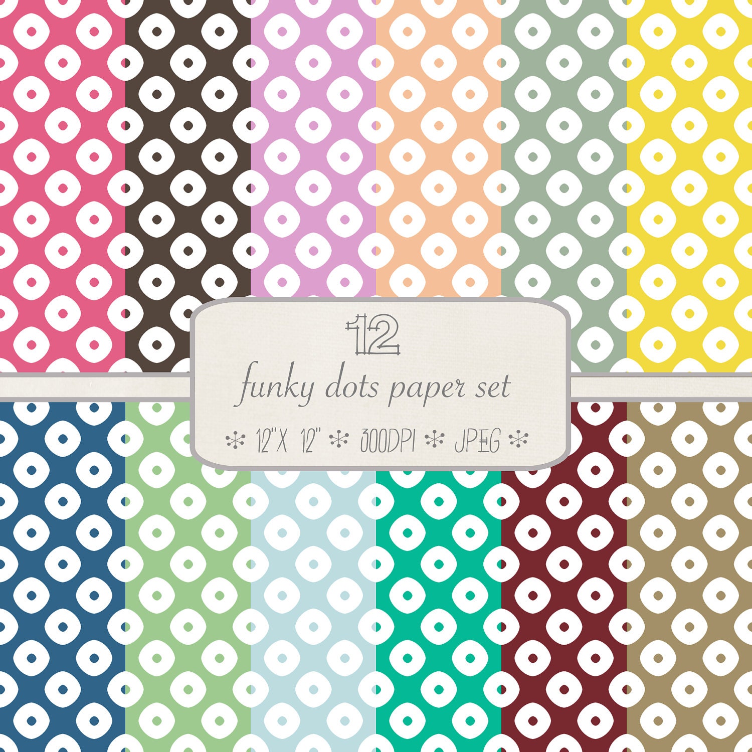 Digital Scrapbook Paper // Polka Dots // Scrapbook Pattern // Modern Photography Background // Digital Wallpaper Il_570xn