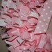 Pink and white grosgrain ribbon wreath