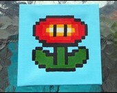 8 Bit Fire Flower Painting - Super Mario
