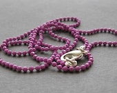 Purple Ball Chain Necklace 17 inch - Silve Lobster Clasp - Matte Color - 43cm - for Add On Tag Pendants
