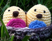 Lovebirds in a Nest Crochet Stuffed Birds with an Egg