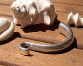 Half Bracelet cuff  button hook clasp 10mm x 2mm  finding silver color for leather cord