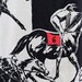 Vtg 60s Paganne Signed Novelty Racing Horses Dress S-M