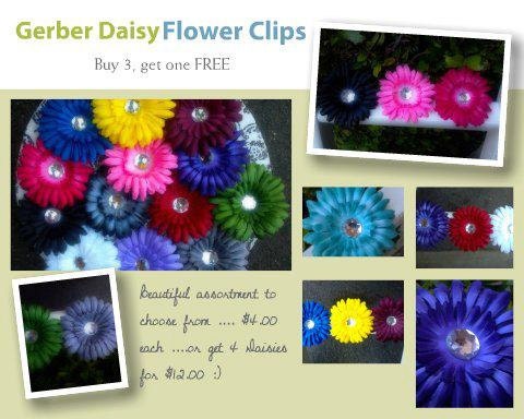 Buy 3, get 1 FREE, Assorted Gerber Jeweled Daisies