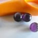 20  Violet Cat Eye Glass Beads 6mm