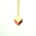 Minimalist Geometric 3d Square Chevron Necklace - Oxblood Red Burgundy And Dusty Pink Hand Dyed Modern Brass Jewelry  - Gold Plated Chain