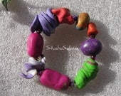 FREE SHIPPING Funky Bold Bangle - not your ordinary beads - StudioSabine