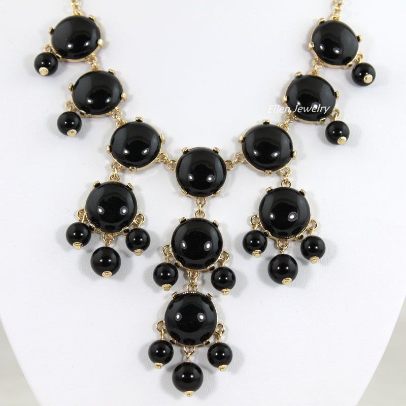 NEW Black  Bubble Bib Necklace,Small Bubble Necklace, Handmade Bubble Jewelry Bib Necklace Statement Necklace(SM0519-20MM Size)