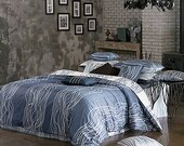 820TC Modern Navy & White King Duvet Cover Set