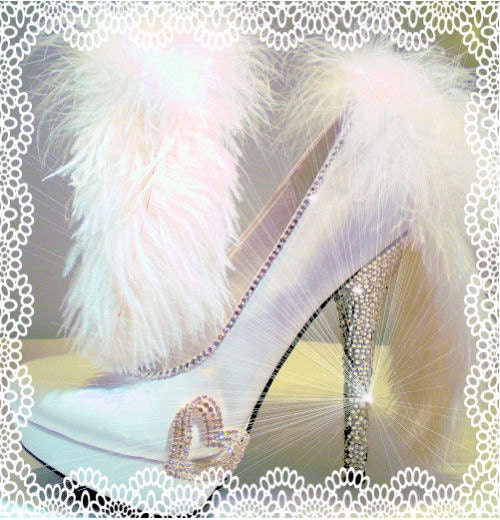 Bride Wedding Heels Stilettos Swarovski Ostrich