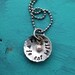 hand stamped necklace, jewelry, french, la vie est belle, pearl necklace, aluminum