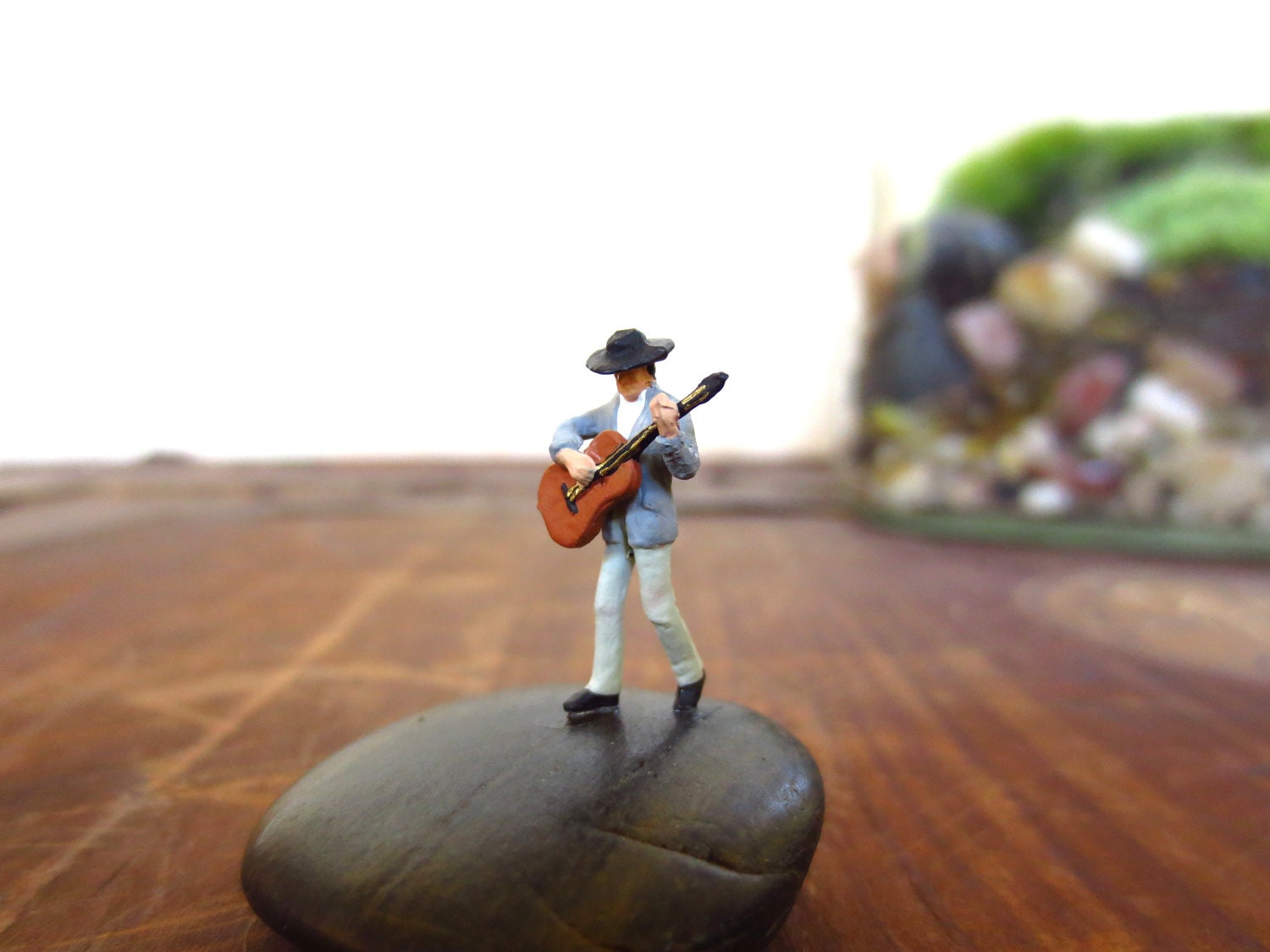 The Guitar Player... Terrarium Accessory Tiny People Guitar Player Miniatures Musician Gift Scale People Terrarium Decor