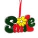 ORNAMENT - SMILE- Acrylic - Dark Green - Red - Yellow - Handpainted Home Decor