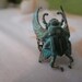 Egyptian Scarab Beetle Ring Verdigris Patina SOLDERED