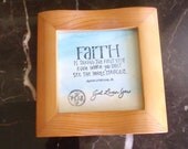 Inspiration Art FAITH Framed Watercolor Mixed Media Original. Martin Luther King Gift OOAK sand sea sky