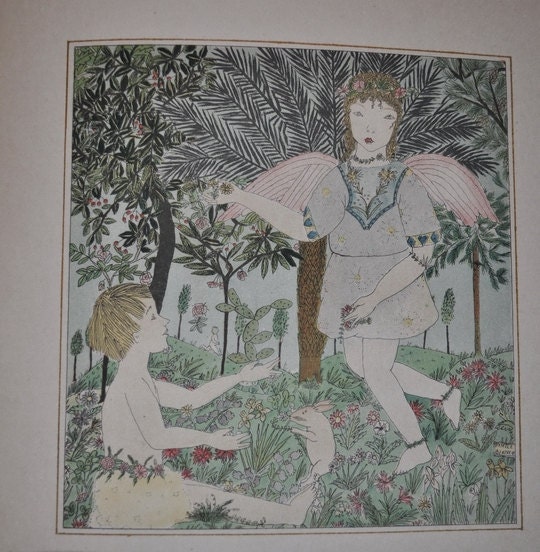 1st Ed. 1919 Flora by Pamela Bianco and Walter de la Mare 38 Illustrations, 7 in Color
