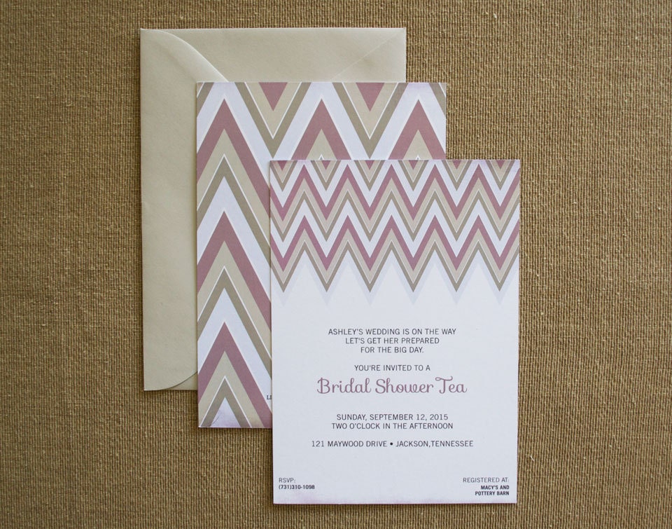 Chevron Invitation, Birthday Invitation, Bridal Shower Invitation, Chevron Il_570xn