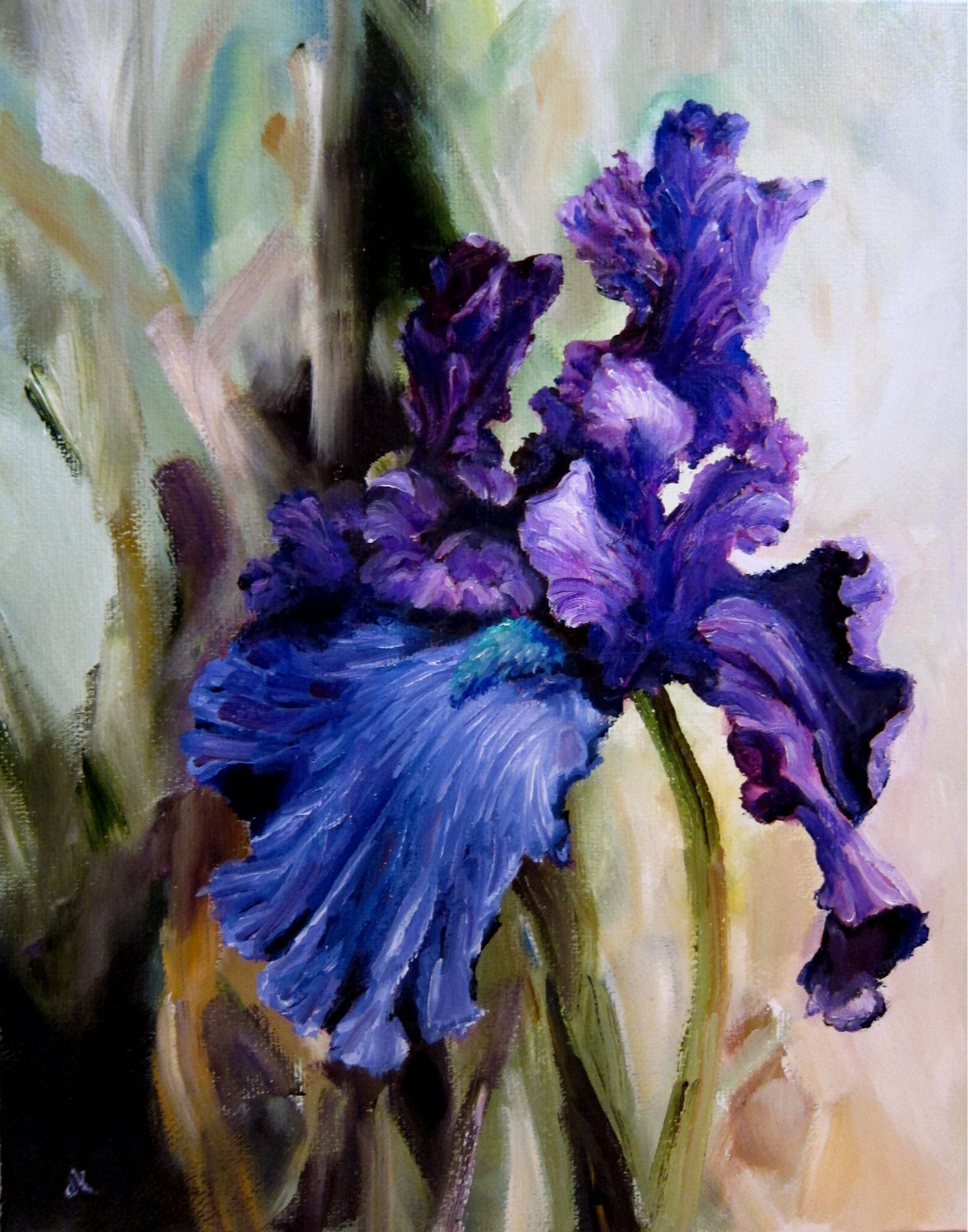 Black Iris Painting