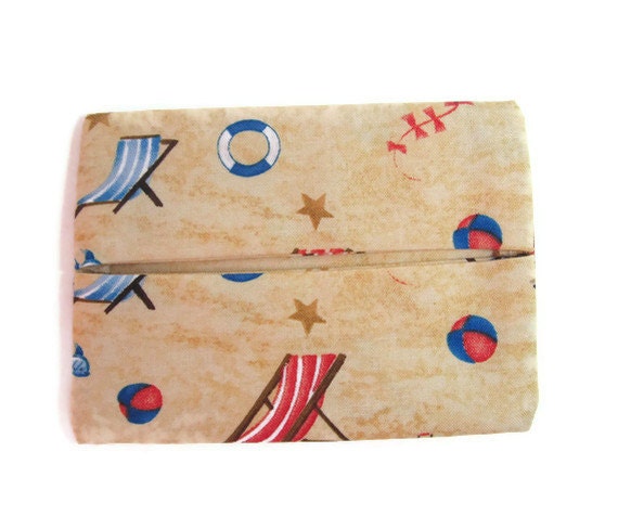 Clearance Womens Pocket Tissue Holder Kleenex Cozy Beach Pattern