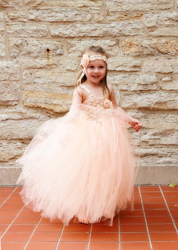 Girls  Hand Crochet Cotton Bodice Tutu Dress with Ribbon Straps, 3 Crochet Flowers, and Ribbon Trim with Matching Headband (size 2 to 6)