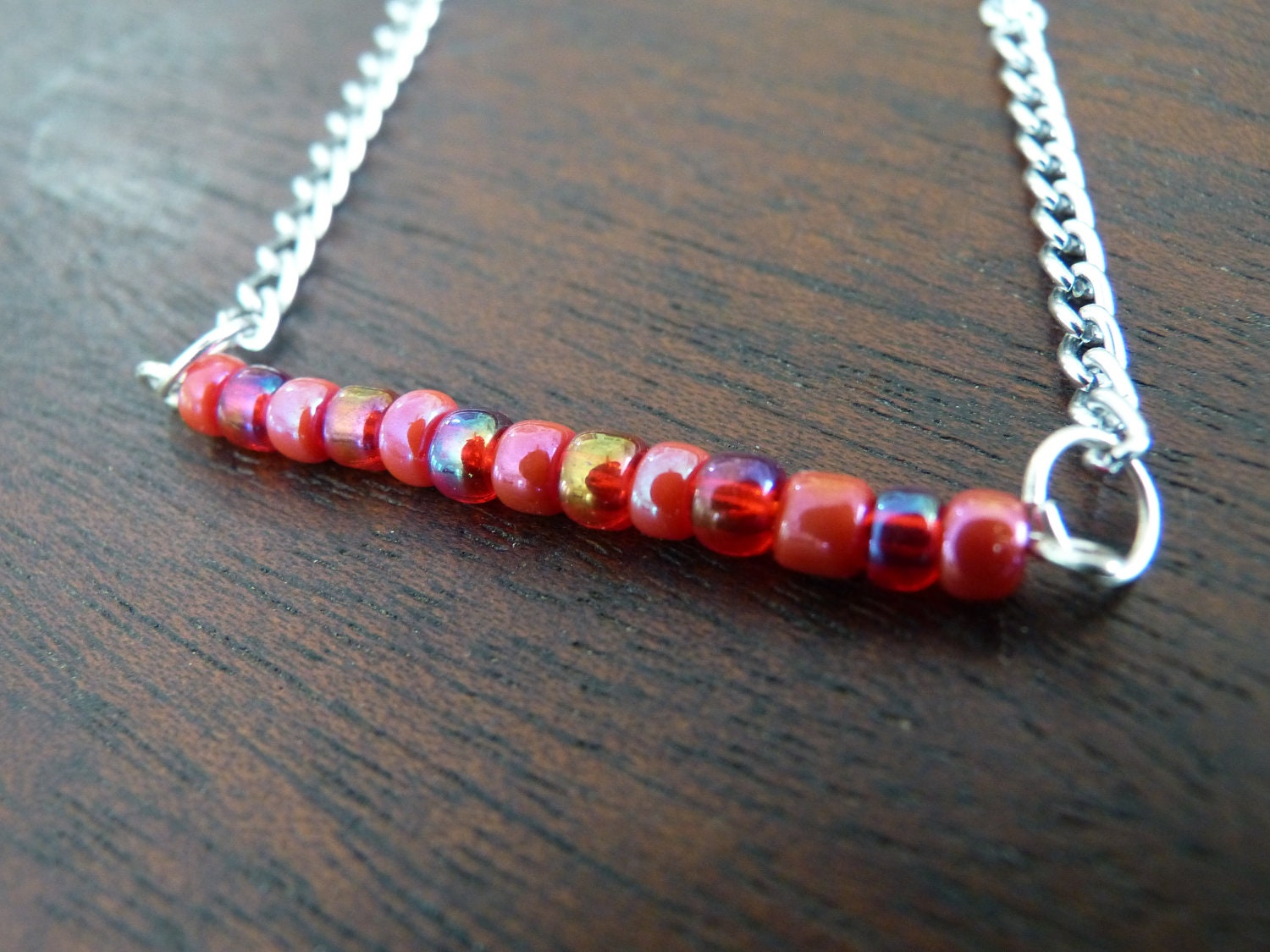 Beaded bar necklace