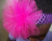 Hair Accessory: Purple/ Pink Tulle Crochet Headband