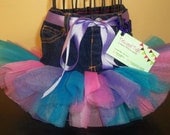 Tutu: Pink, Purple, & Turquoise Denim Tutu