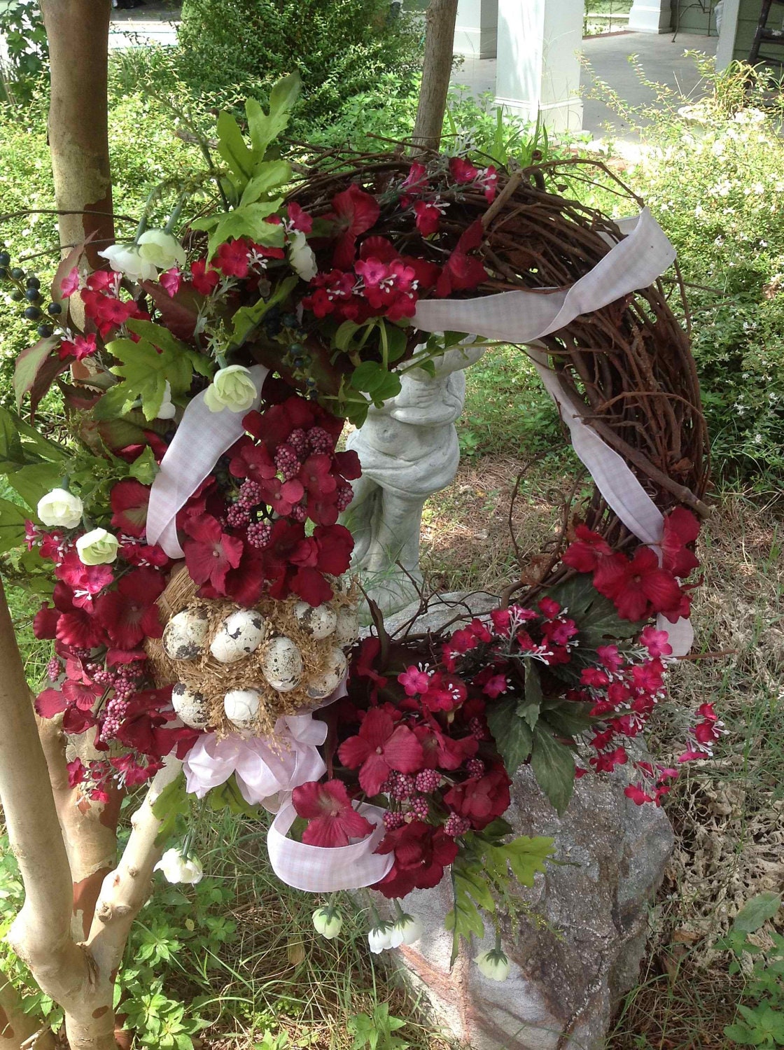 Grapevine Burgandy Hydrangea Wreath