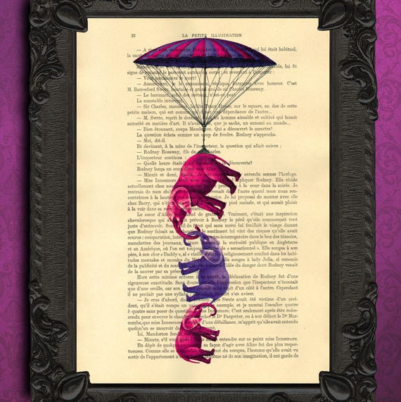Art Print Pink Elephant - Elephants Art Print