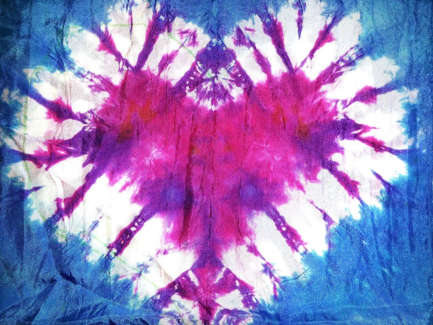 Heart Tie Dye Silk Scarf 11"x60"