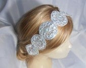 Wedding Headband, Bridesmaid silver sequin headband,Hair Accessory, Wedding Headpiece