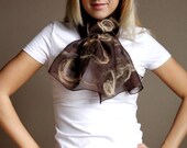 Felted silk scarf'' Latte'' with felted wool flowers woman gift idea christmas ny birthday eco/hmet/eco friendly/rusteam /etsy lush
