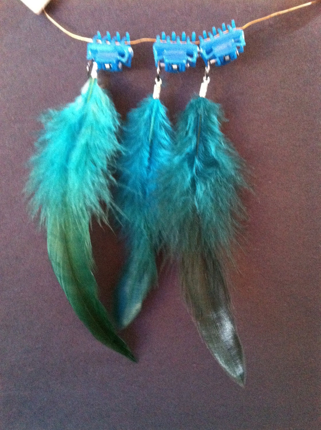 Feather Hair Clips 3 piece set