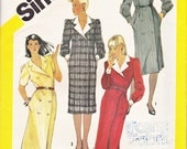 Simplicity 6077 Vintage 80s Double Breasted Coat Dress Pattern, UNCUT