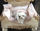 Luxurious Designer and artist inspired custom handmade Shabby Chic pet bed