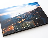 Brighton Cityscape taken from the Royal Sussex Hospital. Wooden block mounted Lomo Photograph. Shot on Film.