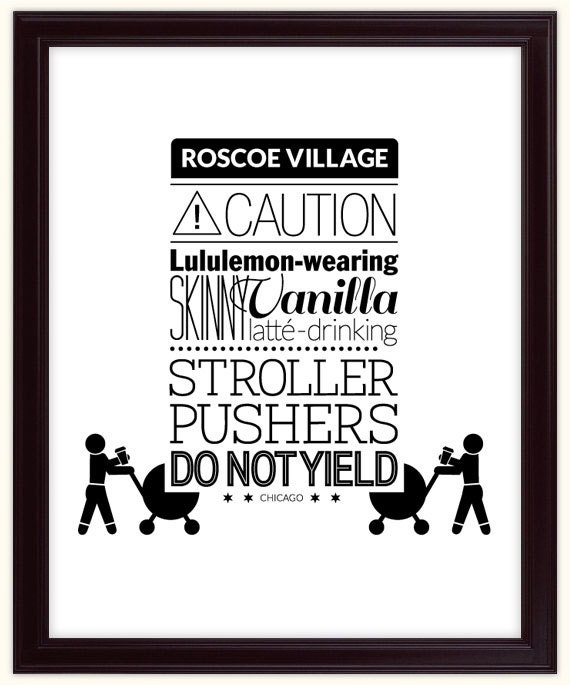 Roscoe Village 11x14 Silk Screen Poster