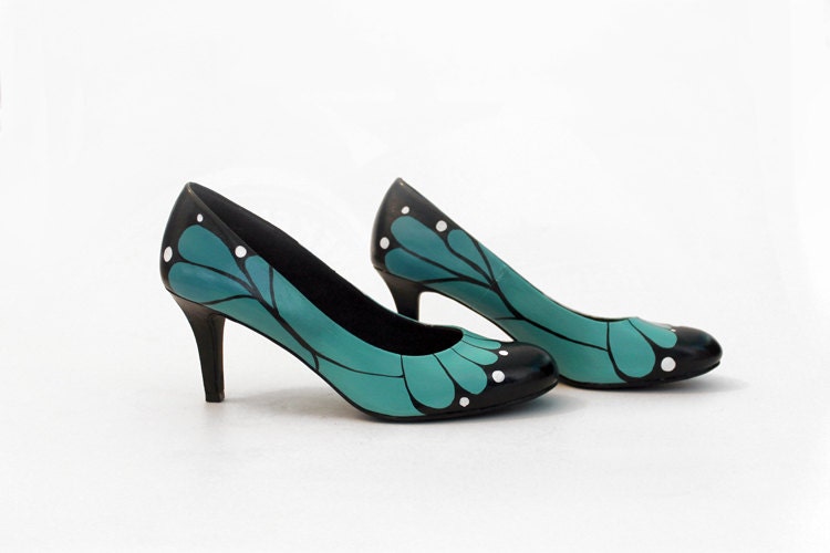 Blue Monarch Butterfly Heels