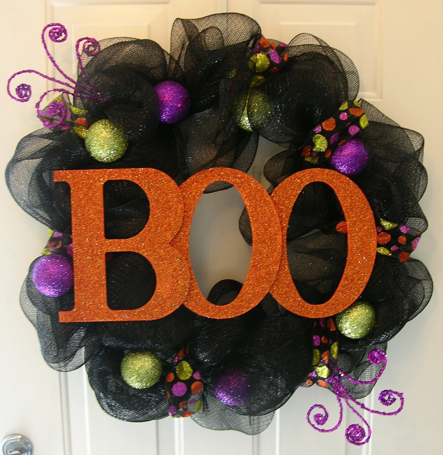 Decomesh Halloween Wreath- Glittery, Glittery Boo